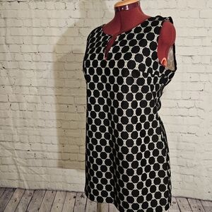 Le Chateau White and Black Mod Style Dress